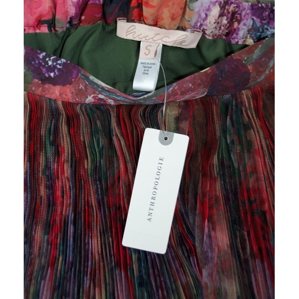 NWT Hutch Anthropologie Pleated Tiered Maxi Skirt Multicolor Floral Boho Small - Picture 8 of 8